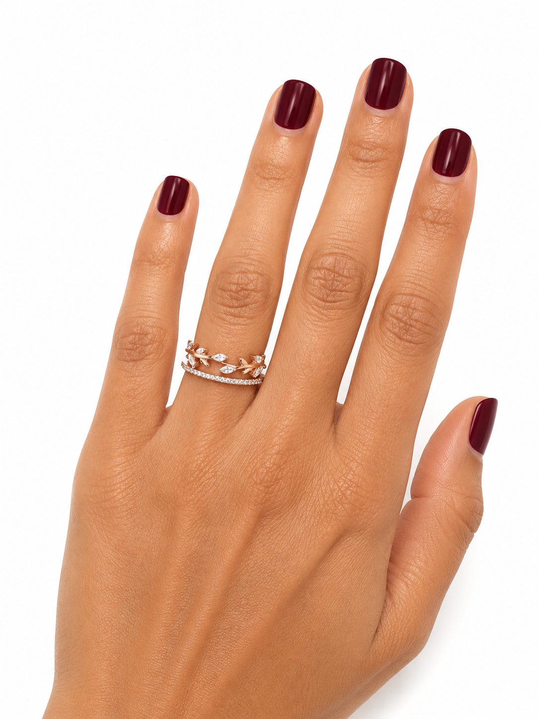 Silver 925 Rose Gold Shank Ring