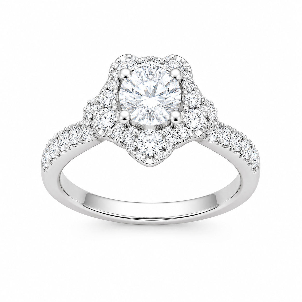 Silver 925 Round Cut Heavy Engagement Ring