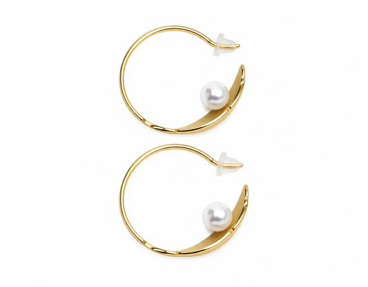 Gold Crescent Hoop Earrings