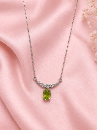 Silver 925 Curved Bar Pendant Set