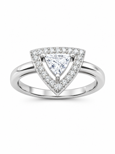 Silver-925 Triangular Halo Ring
