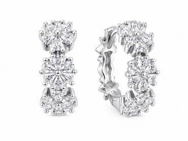 Silver 925 Hoops Cluster Studs