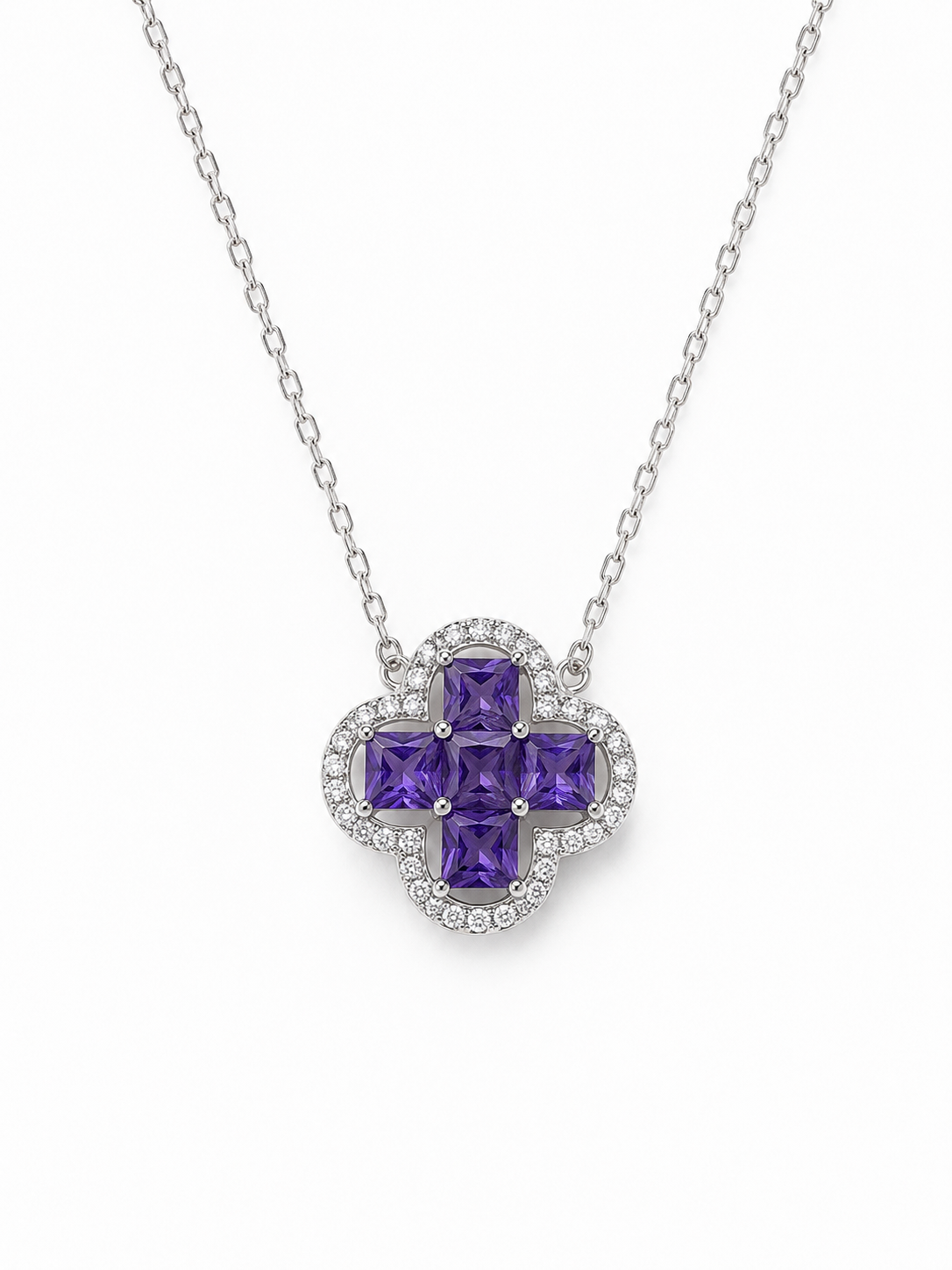 Silver 925 Clover-Shaped Pendant Set
