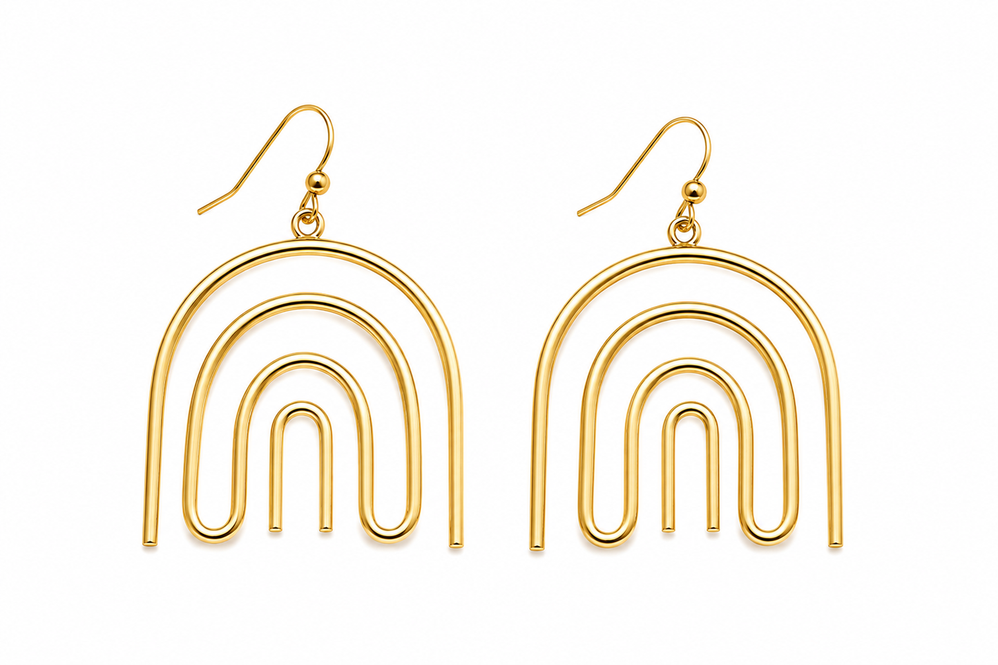 Gold Rainbow Dangle Earrings