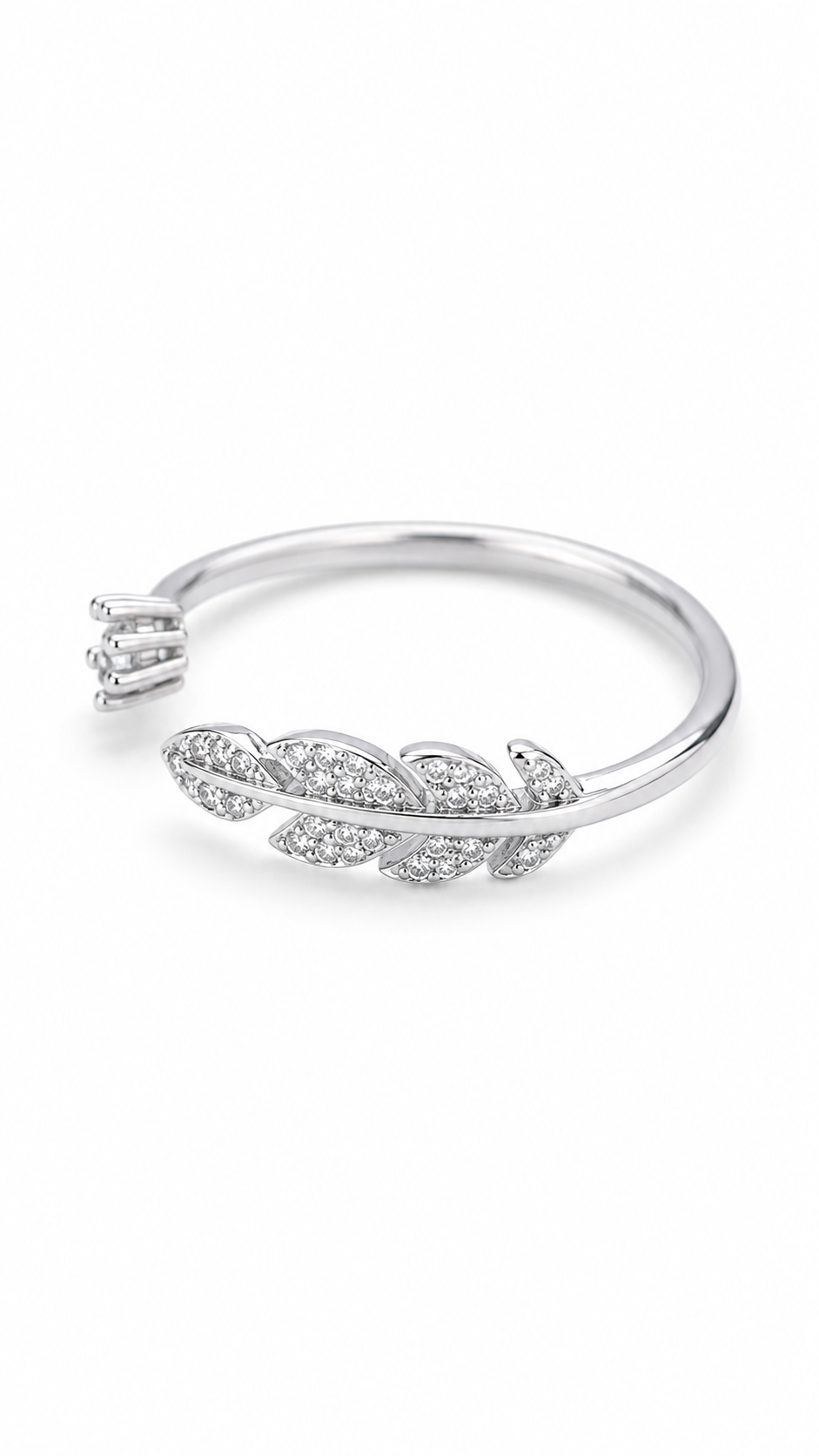 Silver 925 Feather-Shaped Ring