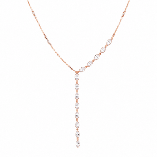 Silver 925 Delicate Rose Gold Y-Necklace