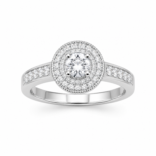 Silver 925 Round Cut Engagement Ring