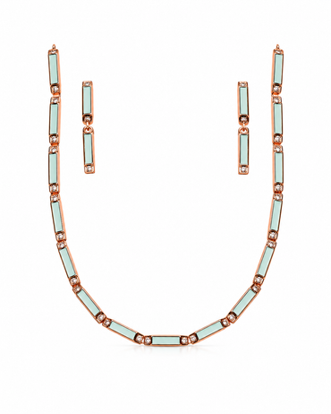 Sliver 925 Rose Gold Mint Green Jewellery Set