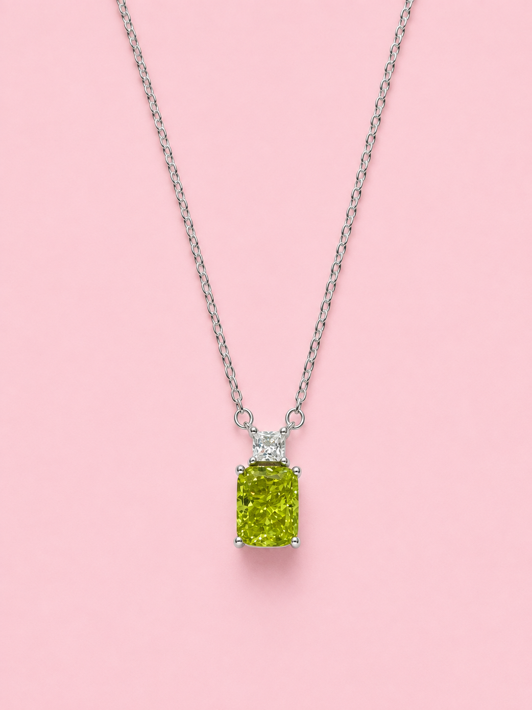 Silver 925 Rectangular Pendant Set