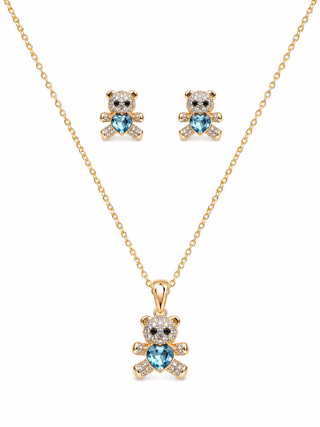Teddy Bear Necklace Set