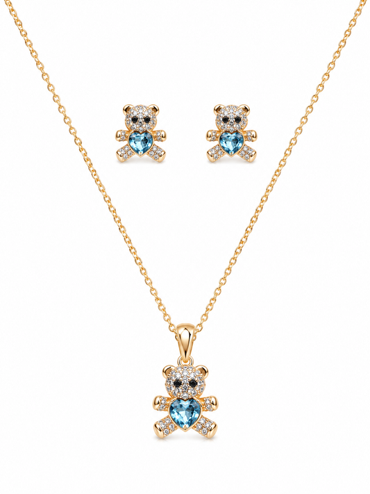 Teddy Bear Necklace Set