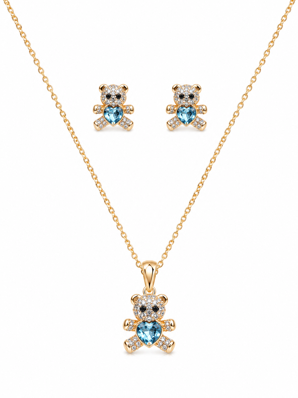 Teddy Bear Necklace Set