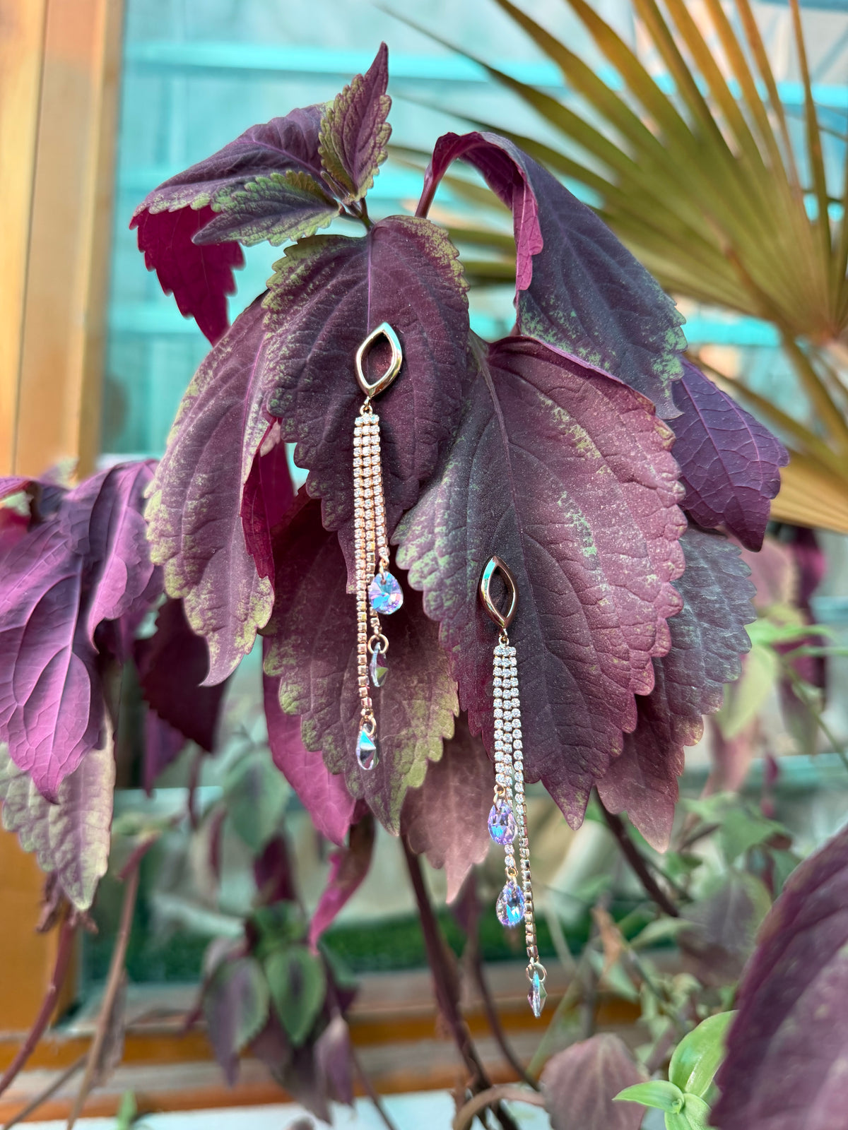 Purple Teardrop Dangle Earrings