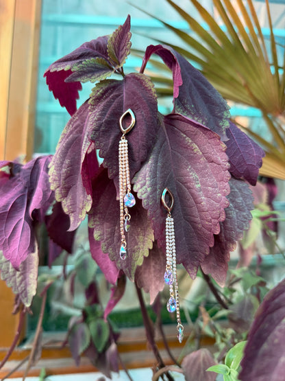 Purple Teardrop Dangle Earrings