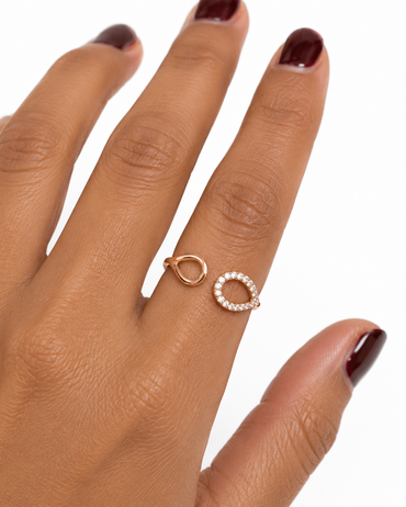 Silver 925 Rose Gold Open Cuff Ring