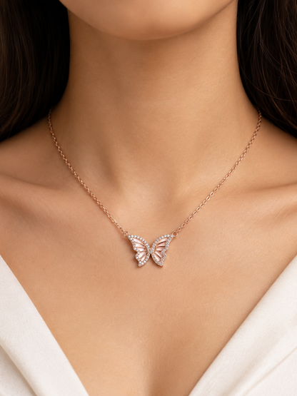 Silver 925 Butterfly Chain Necklace