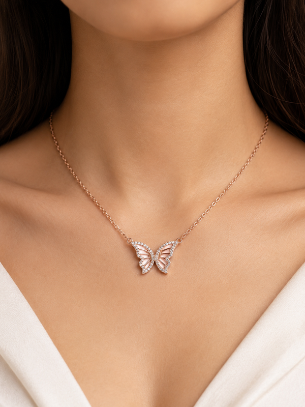 Silver 925 Butterfly Chain Necklace
