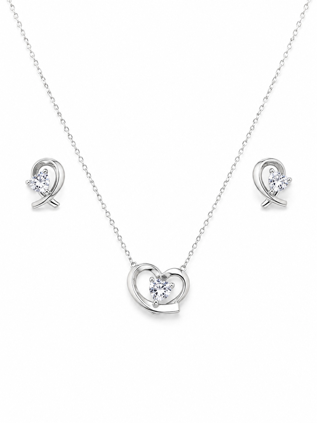 Silver 925 Heart Jewellery Set