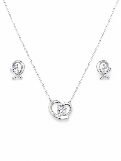 Silver 925 Heart Jewellery Set
