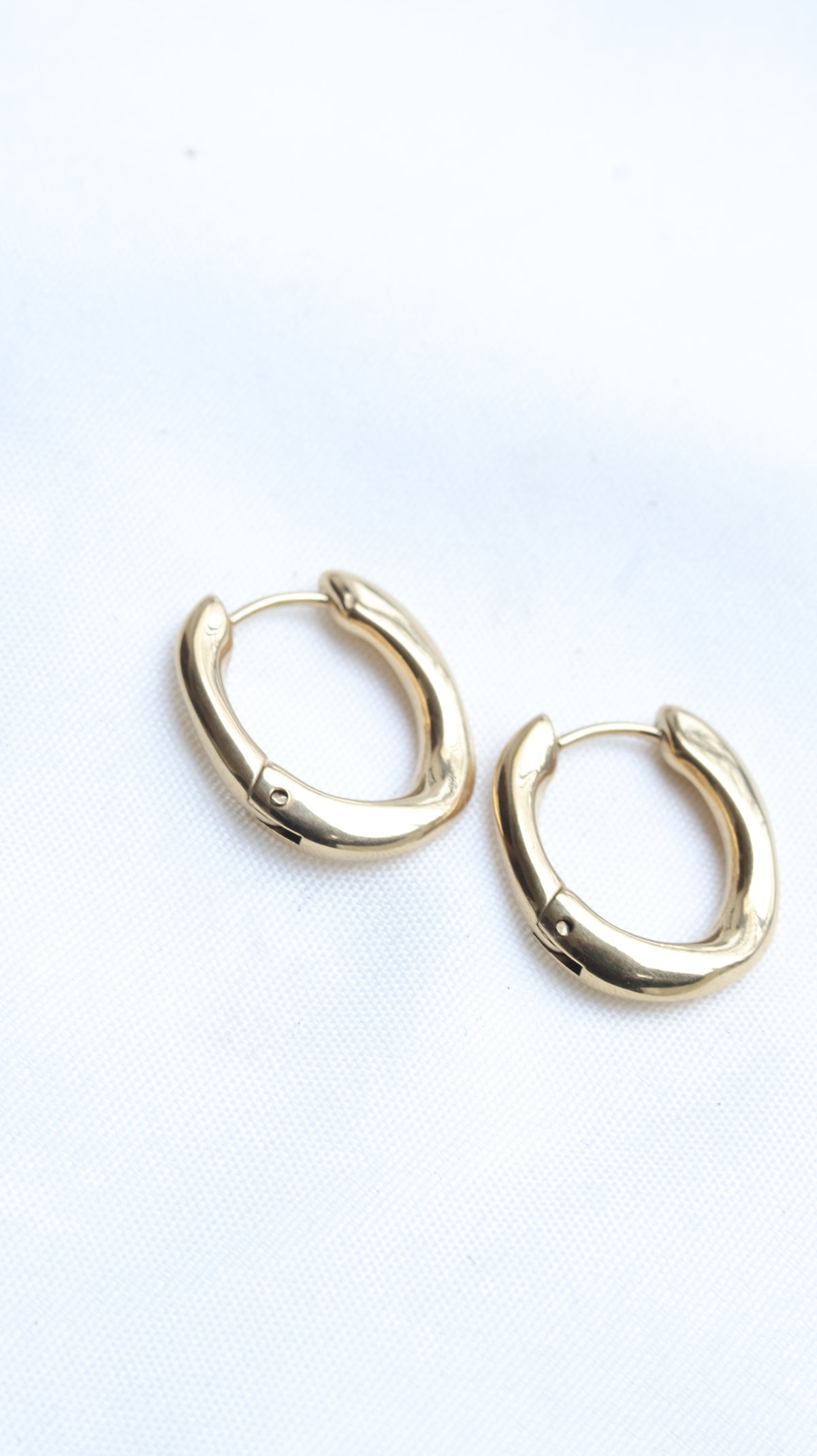 Gold Oval Hoop Earrings