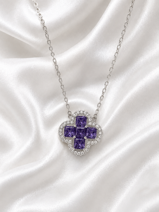 Silver 925 Clover-Shaped Pendant Set