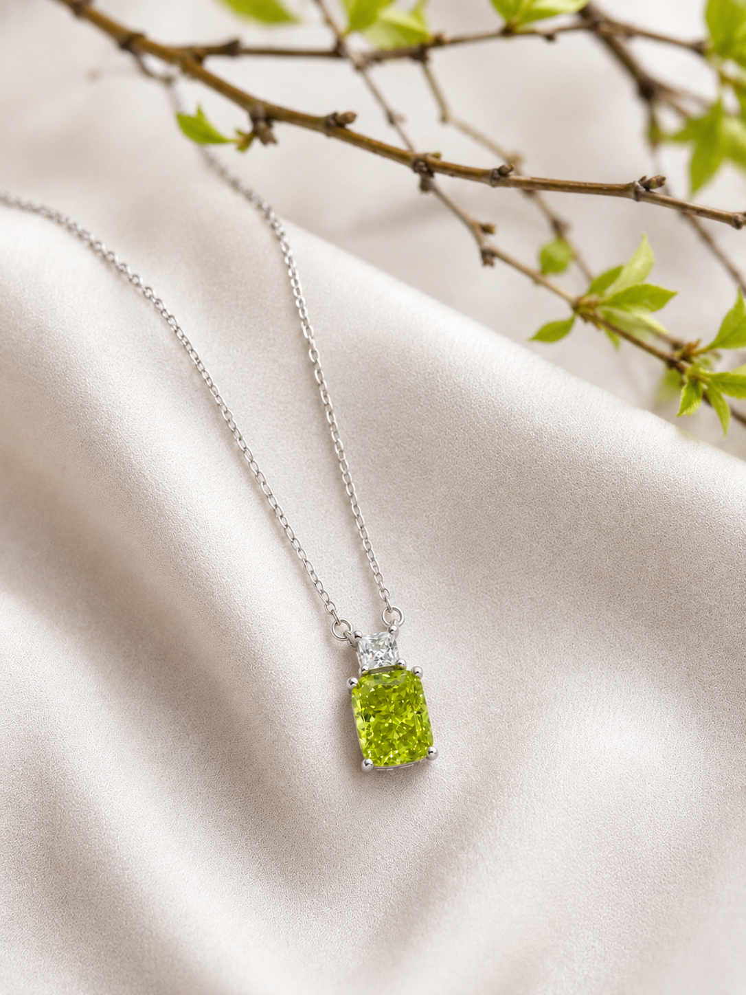Silver 925 Rectangular Pendant Set