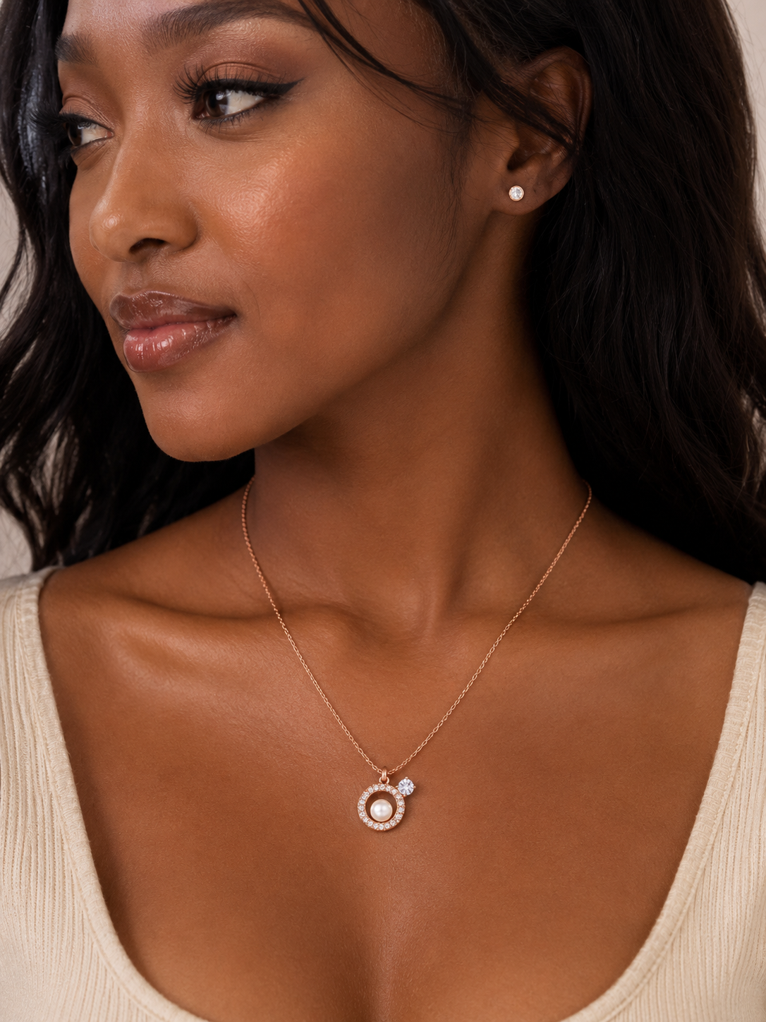 Silver 925 Rose Gold Necklace