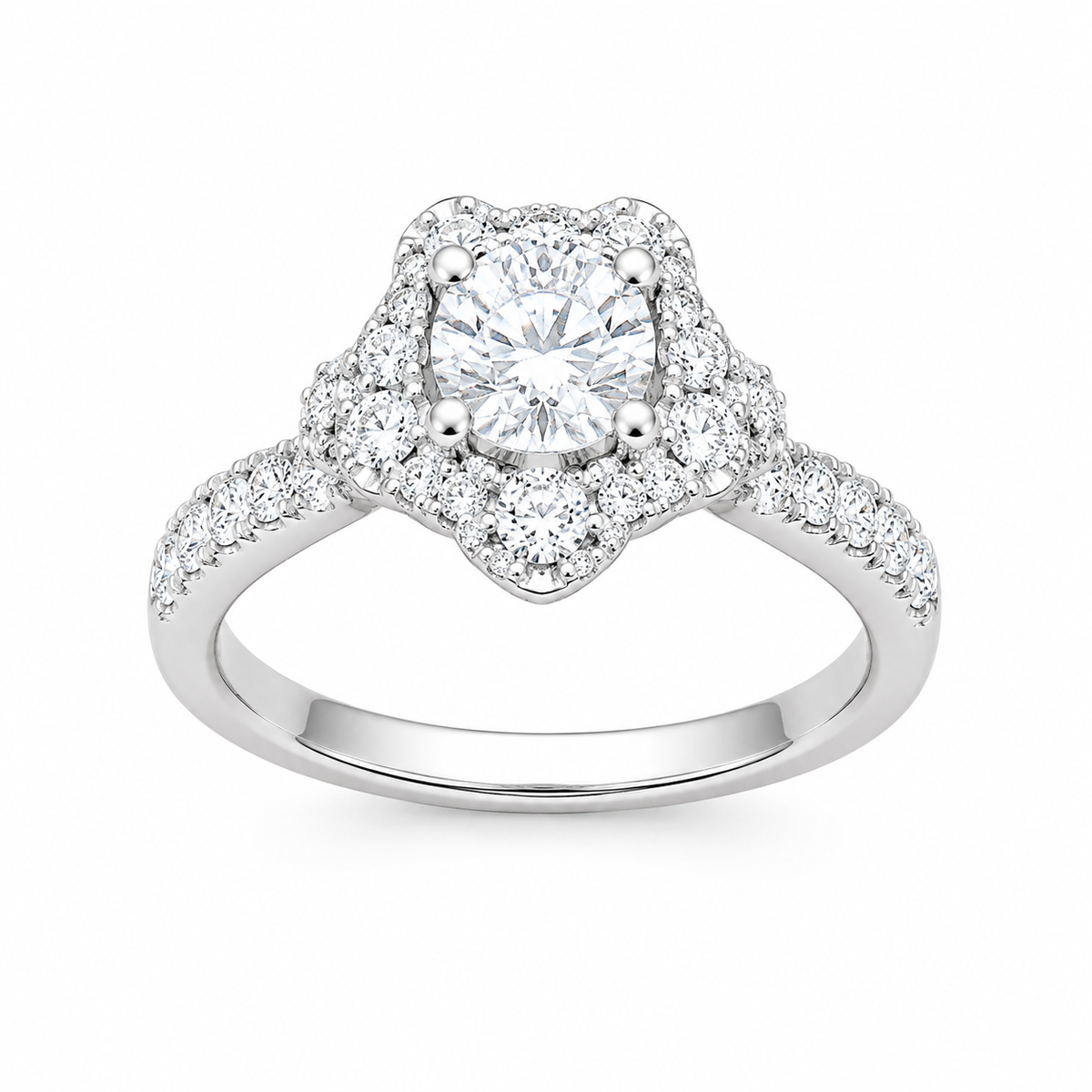 Silver 925 Round Cut Heavy Engagement Ring