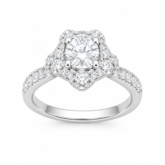 Silver 925 Round Cut Heavy Engagement Ring