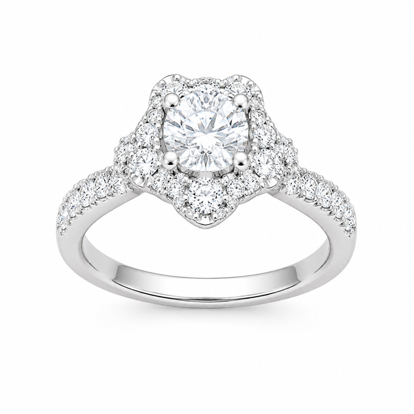 Silver 925 Round Cut Heavy Engagement Ring