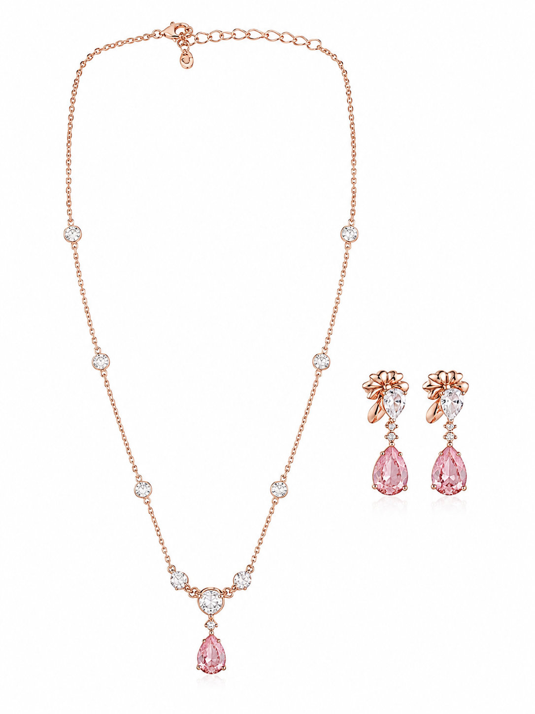 Silver 925 Rose Gold Jewellery Set