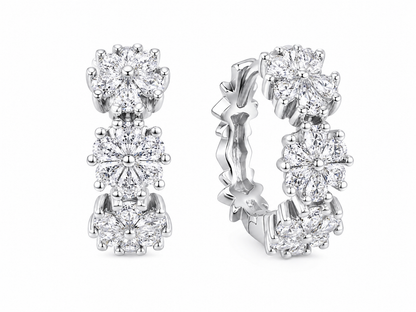 Silver 925 Hoops Cluster Studs