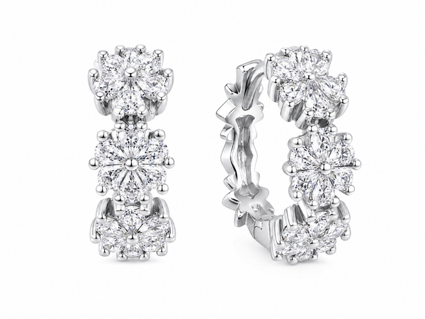 Silver 925 Hoops Cluster Studs