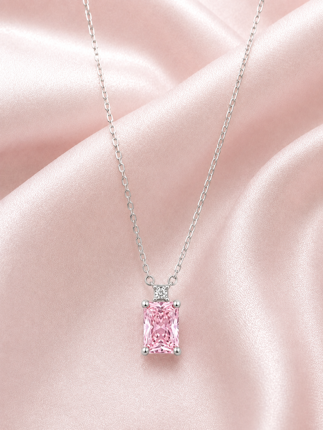 Silver 925 Rectangular Pendant Set