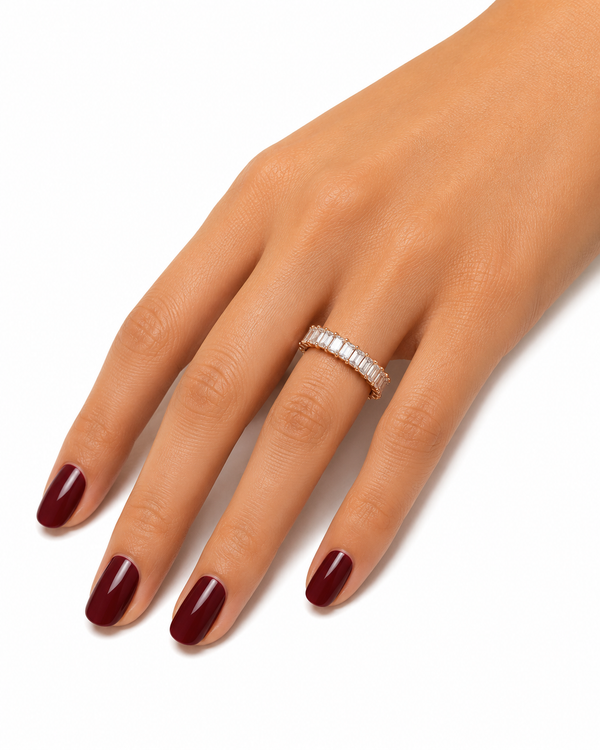 Sliver 925 Rose Gold Eternity Ring