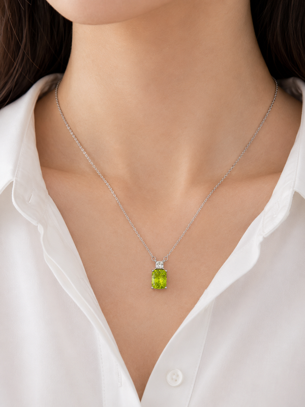 Silver 925 Rectangular Pendant Set