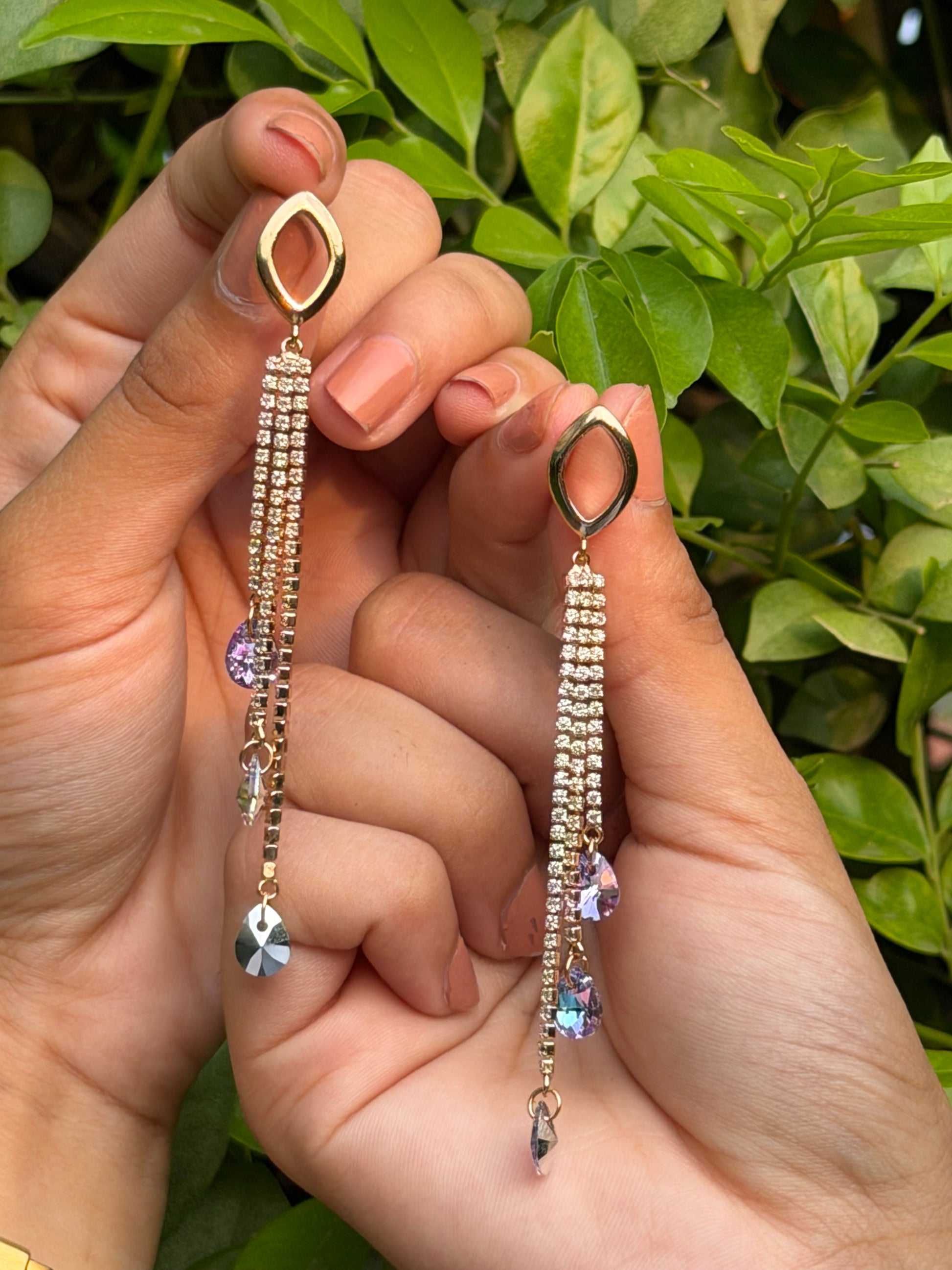 Purple Teardrop Dangle Earrings