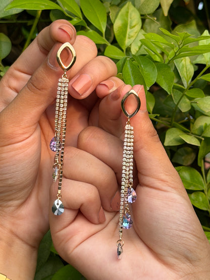 Purple Teardrop Dangle Earrings