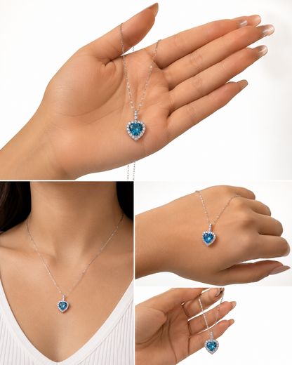 Silver 925 Heart-Shaped Pendant Necklace