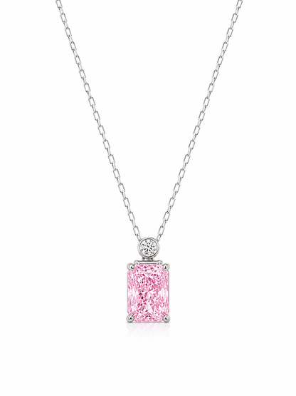 Silver 925 Rectangular Green Peridot Pendant Set