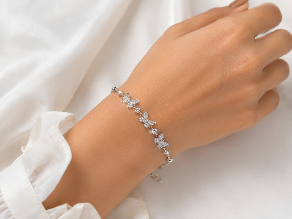 Silver 925 Bracelet With Small Butterfly Motifs