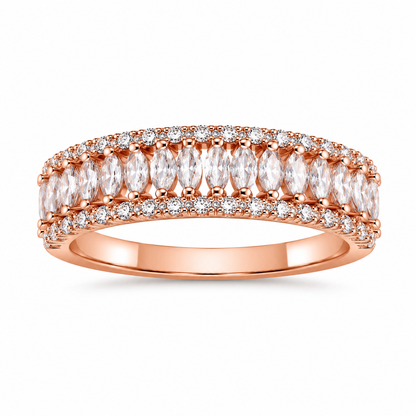 Silver 925 Rose Gold Dual Wedding Rings