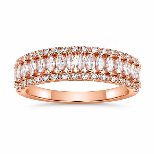 Silver 925 Rose Gold Dual Wedding Rings