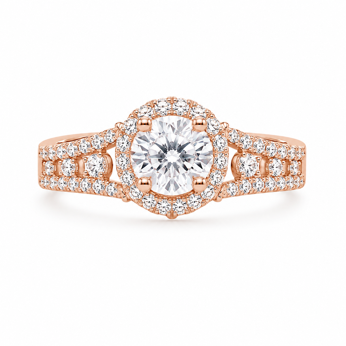 Silver 925 Rose Gold Engagement Ring