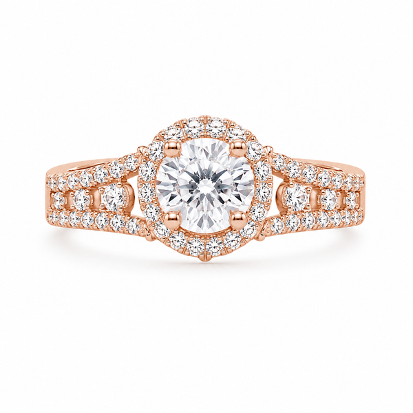 Silver 925 Rose Gold Engagement Ring