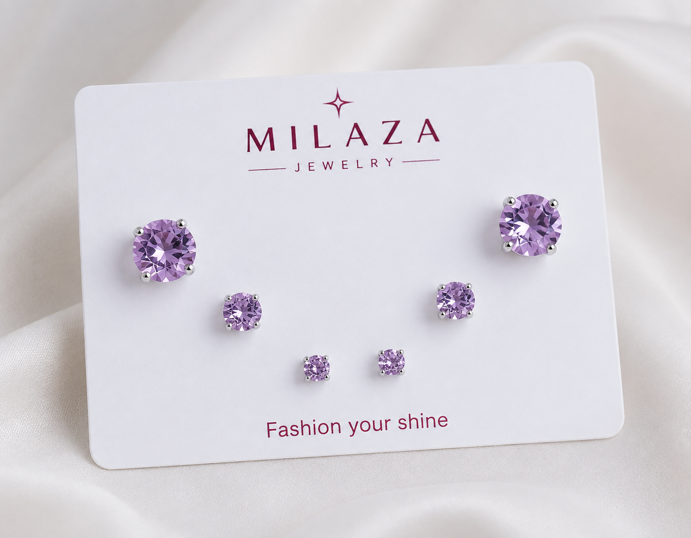 A Sliver-Tone Elegant Pink Earrings