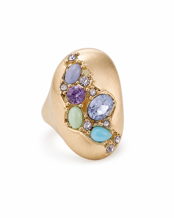 Gold Ring With Colorful Gemstones