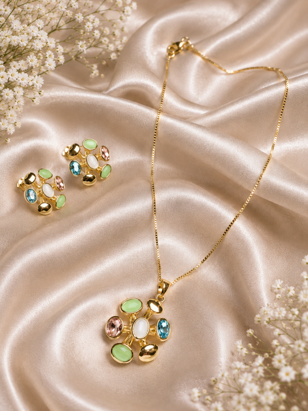 Floral Cluster Chain Necklace