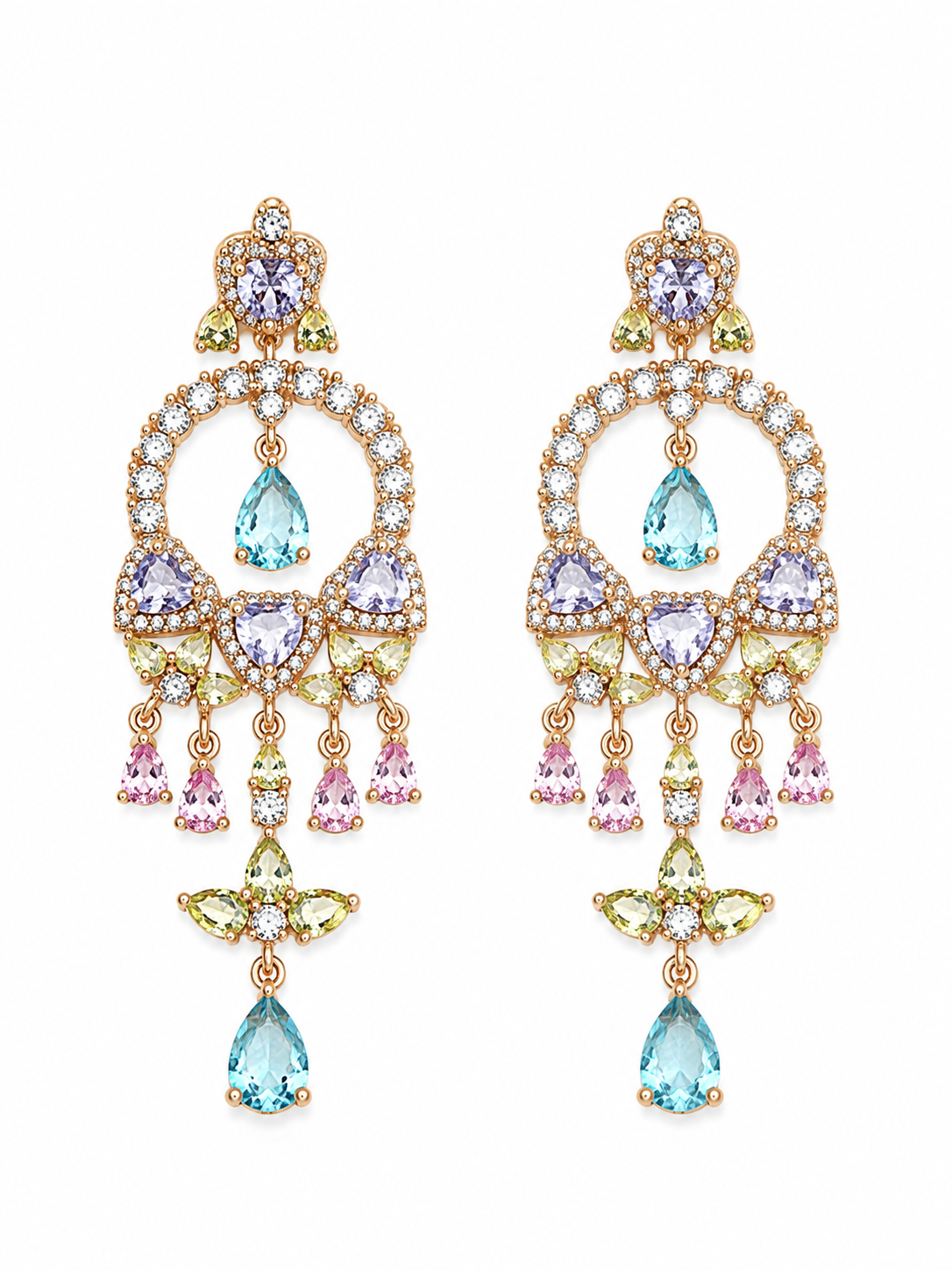A Gold-Plated Multi Coloured Earrings