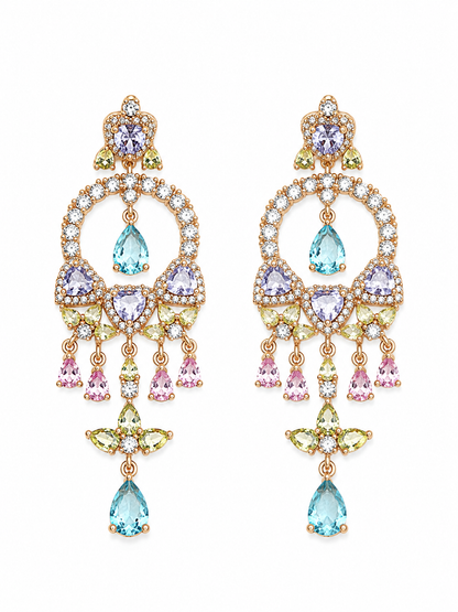 A Gold-Plated Multi Coloured Earrings